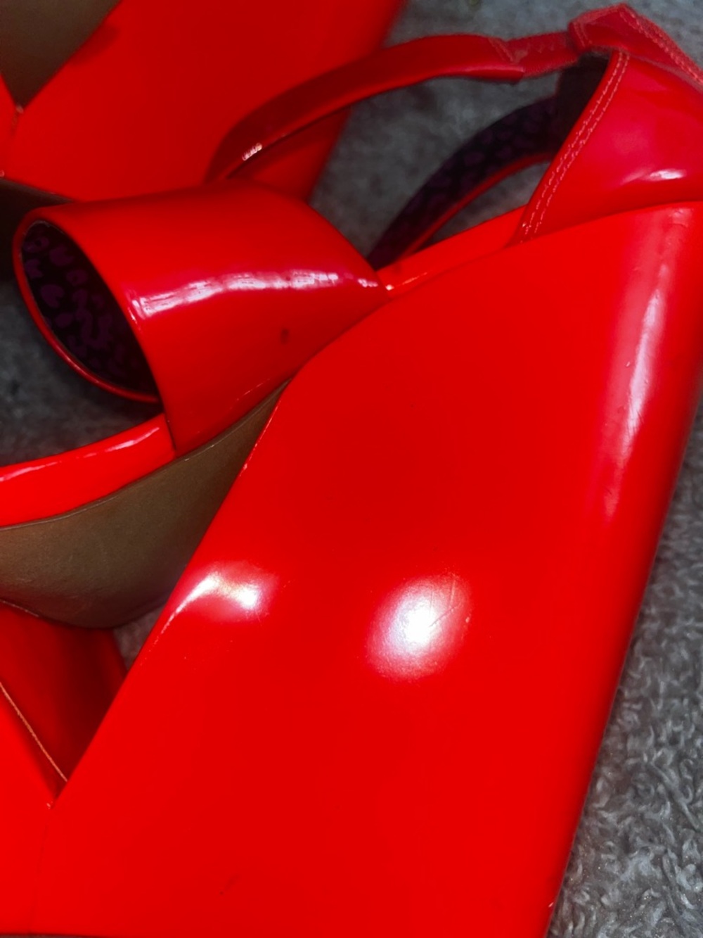 Jessica Simpson Red/Orange Wedges with Ankle Strap - Picture 10 of 16